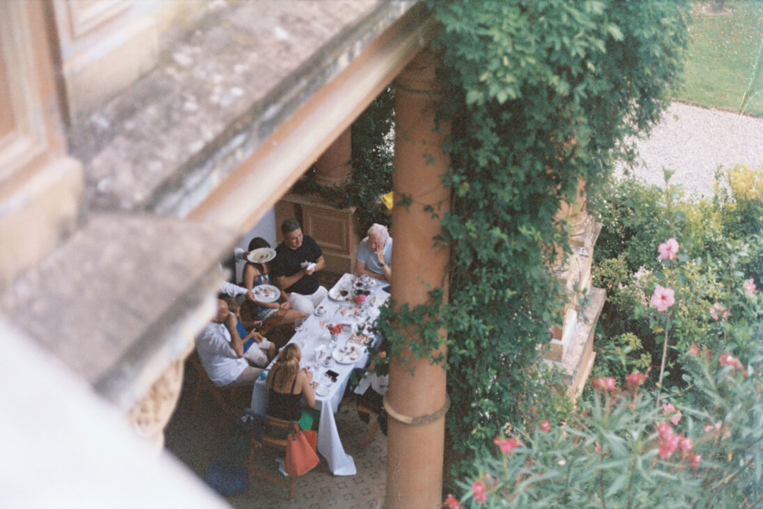 relaxing in the garden with friends